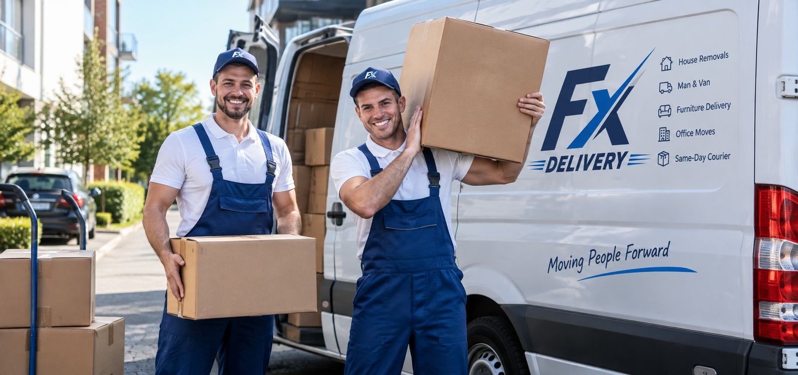 FX Delivery team with van providing professional delivery and moving services